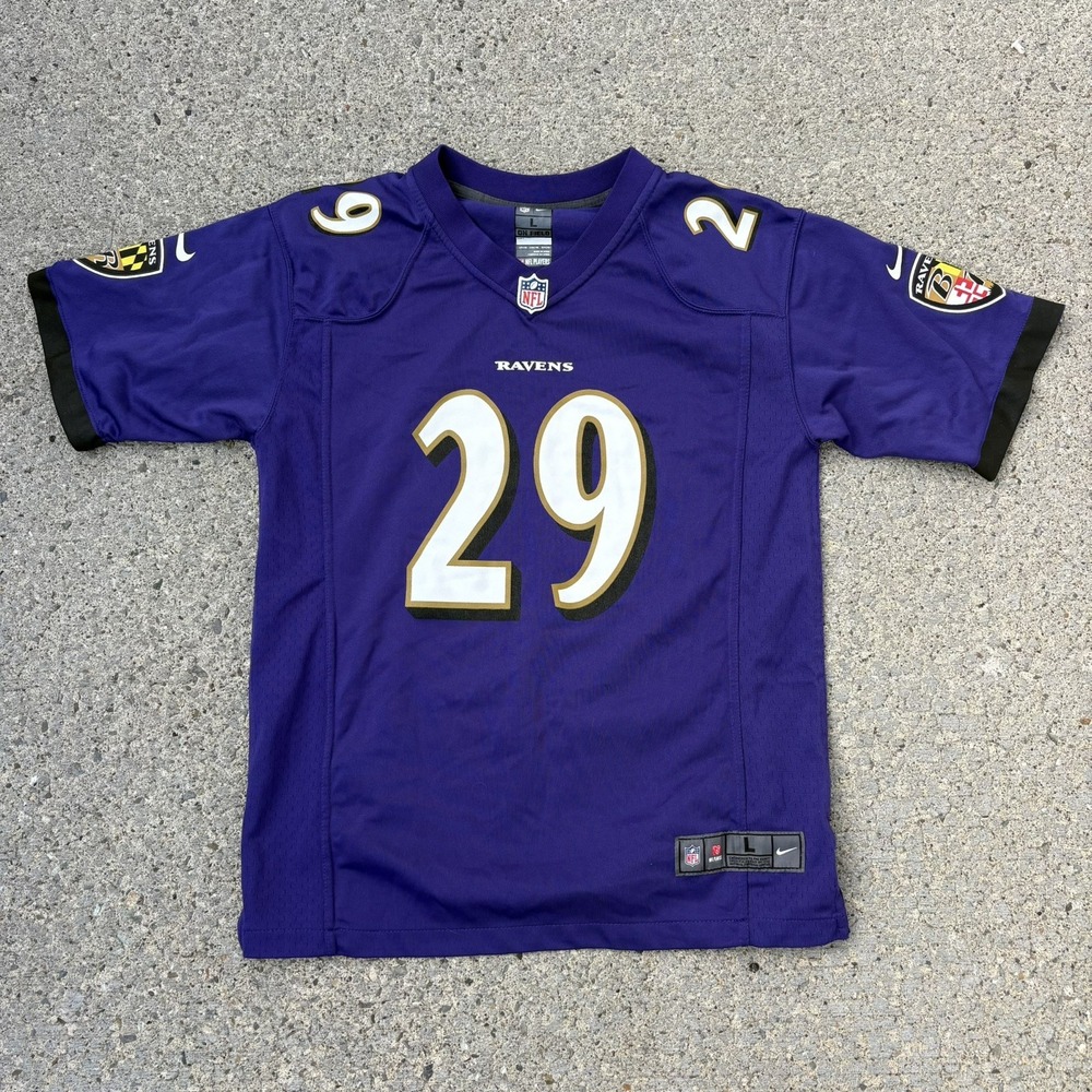 Nike NFL Baltimore Ravens Thomas#29 On-Field Purple Jersey Size YOUTH L